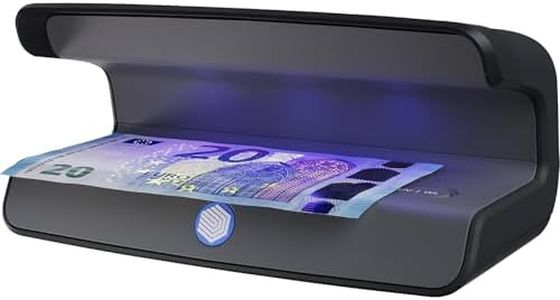 Safescan 75 LED Money Detector with Ultra Strong UV & White Light - Counterfeit Money Checker for Banknotes, Credit Cards & ID Cards - Money Checker with Triple Detection - Money Checker