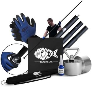 Magnetar Fishing Kit - 1000 Kg Magnet, Prodding Stick, Gloves, Cover, Glue - 360 Degree Pull Force
