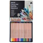 BRUSTRO Artists Pastel Colored Pencils - Set of 24 Shades - 4mm Lead | Break Resistant, Erasable, High Pigmented, Vibrant Colours | Ideal for Drawing, Mandala, Shading, Portrait, Fine Art Students.