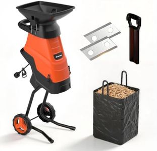 MAXLANDER Electric Wood Chipper Shredder, 15-Amp Corded Yard Mulcher with 1.75" Cutting Capacity for Branches, Twigs & Garden Waste, Includes Collection Bag