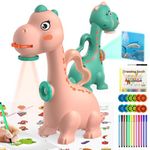 Drawing Projector for Kids Boys Girls Toys, KETIEE 2-in-1 Projection and Drawing Projector with 96 Patterns Dinosaur Gifts for 3 4 5 6 7 8 Year Old Boys Girls Trace and Draw Art Projector Toy (Pink)