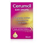 Cerumol Dual Action Ear Drops, 10ml, Gentle Formulation, Helps Relieve Symptoms of Ear Wax, Softens Earwax, Dropper Included