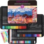 HIFORNY 75 Pack Premium Black Edition Coloured Pencils for Adults Colouring – 72 Colouring Pencils with Extras,Artists Soft Core,Drawing Pencils Art Supplies for Adults Beginners