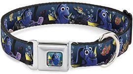 Dog Collar Seatbelt Buckle Dory Poses Friends Under The Sea 13 to 18 Inches 1.5 Inch Wide