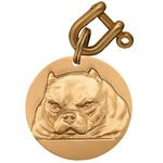 Vintage Pure Copper Pet ID Tags,Personalized Dog Tags,Three-Dimensional Relief Pet Pattern,Lettering on The Front and Back,Custom Pet Tags (American Bully Pitbull(Style 2))