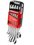 FACOM 467B.JP12 Metric Ratchet Combination Spanner Set on Portable Case, Silver, Set of 12 Pieces