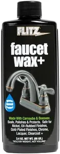 Flitz Faucet Wax - Cleans Metal, Protects Against Fingerprints, Water Spots - Restores Shine - Safe for Nickel, Brass, Copper, Stainless Steel, and More - 3.4 oz