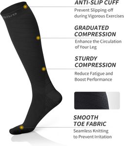 CAMBIVO Compression Socks, 2 Pairs – Supportive Athletic Stockings