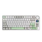 EPOMAKER TH80-X Gasket Mechanical Keyboard, 75% Layout Triple Mode Hot-swap Gaming Keyboard, with 4000mAh Battery, LCD Screen, NKRO, RGB for Office/Win/Mac (Grey, Wisteria Linear Switch)