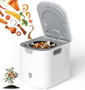 Electric Composter for Kitchen 4L Capacity, Smart Compost Bin, Low Noise, Odorless, Auto Cleaning, Led Display, Turn Food Waste into Fertilizer, Indoor Food Waste Compost Machine, White