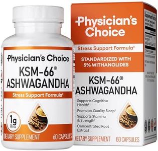 KSM-66 Ashwagandha Root Powder Extract - Stress, Mood, & Athletic Support - 1,000 MG of Clinically Studied KSM66 & Black Pepper for Maximum Absorption - 5% Withanolides - 60 Vegan Capsules