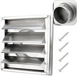 Cenipar 4'' Stainless Steel Dryer Vent Cover with Moving Lamella and Screen, 4'' Square Stainless Steel Exterior Wall Outlet Includes 4 Screws for Easy Installation