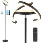 FIMEI Floor Lamp, Stepless Dimming & 3000K - 6000K Color Temperatures, Remote/Touch Independent Control, Eye-Protecting, Uplighter Floor Lamp for Living Room, Central Lamp Upward, Black