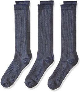 Wrangler mens Lightweight Ultra-dri Boot 3 Pair Pack casual socks, Navy, Large US