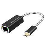 CableCreation USB C to Ethernet Adapter, USB Type C to RJ45 Gigabit Ethernet Adapter 10/100/1000 Mbps, USB to Cat5 Lan Network Converter Compatible with Galaxy S22 Ultra, iPad Pro 2020, MacBook Pro, Chromebook Pixel, Dell XPS 13 Aluminum