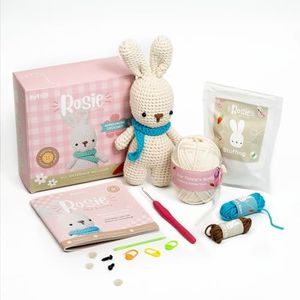 Mira HandCrafts Complete Crochet Kit for Beginners - Knit Loom, Unique Boho Rabbit Design, Kids Crochet Kit for Beginners, Step-by-Step Video Tutorial - Animal Beginner Crochet Kit for Adults