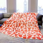 Orange Blanket Queen Size Soft Flee