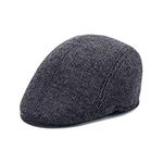 ASD Accessories Mens Tweed Flat Cap for Golf Shooting Driving Fashion Casual Gatsby Newsboy Hat (one Size) (UK, Alpha, One Size, Grey Etched)