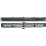 Rackmount 24 Port Cat6 Patch Panel, Horizontal, 110 Type, 568A & 568B Compatible, 1U