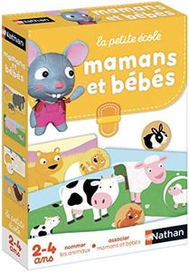 Nathan - La Petite Ecole - Mamans et Bébés - Découvrir les Animaux, leurs Petits et le Milieu où Ils Vivent - Jeu Educatif - Coffret de 6 Jeux Progressifs - Pour Enfants à partir de 2 ans