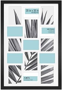 MCS Studio Gallery 20x30 Collage Picture Frame Black Woodgrain, Rectangle Photo Frame for 15 Photos (1-Pack)