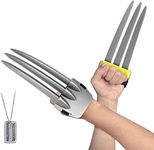 DMAR 2 pcs Wolverine Claws Safe Weapon Ninja Cosplay Halloween | Pretend Play Costume Accessory for Kids Gray