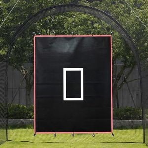 Doubleriver Baseball Backstop with Strike Zone Batting Cage Backstop Vinyl Backstop for Batting Cage Softball Pitching Target (Rectangular)