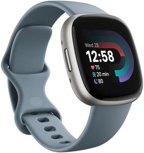 Fitbit Unisex Adult Versa 4, Waterfall Blue/Platinum Smartwatch, Waterfall Blue/Aluminium in Platinum, One Size