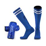 Soccer Shin Pads, Kids Soccer Shin Guards Board, Perforated Breathable & Protective Gear, Sports Safety Legs Shinguard Protector for 3-6 Years Teenagers (Blue)