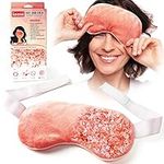 LEOXE Heated Eye Mask For Dry Eyes, Microwave Heat Pad With Himalayan Pink Salt - Hot & Cold Compress For Headache, Migraine Relief, Sinusitis Treatment