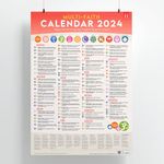 2024 Multi-Faith Calendar. Popular A2 poster. Religious festivals and holy days are described throughout the year, making this a useful resource for those looking to promote faith and diversity.