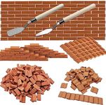 Woohome 162 Pieces Mini Red Scale Tile Roof Tile Construction Set, Miniature Roof Tiles and Mini Tiles for DIY Dollhouse Brick Diorama Fairy Garden Decoration