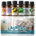 Laundry Fragrance Oils, SNOWSEN Clean Essential Oils for Diffuser, Candle & Soap Making, Scented Oil for Home, Cotton Clean, Chamomile Bliss, Fresh Citrus, Lavender Field, Peppermint Burst, Lemon Zest