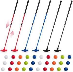 Lenwen 6 Pcs Golf Putter for Men Women Adjustable Length Two Way Putter Right or Left Handed Golfers Mini Golf Club with Practice Balls for Adults