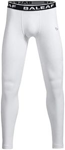 baleaf Boys Fleece Compression Leggings Youth Pants Kids Tights Football Basketball Baseball Sports Cold Weather Gear White Size XL