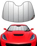 Pigenius Car Windshield Sun Shade fits 2014-2019 Chevrolet Corvette C7,Car Window Shades-Metallic