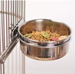 Pet Dog Stainless Steel Coop Cups with Clamp Holder - Detached Dog Cat Cage Kennel Hanging Bowl,Metal Food Water Feeder for Small Animal Ferret Rabbit (500 ml)