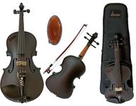 Musical Works espurce woodBlack Matt Violin Also With Case Bow Rosin Acoustic Violin 4/4 Pack Of 1 Pcs Quality