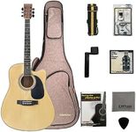 Clifton 41 Inch Acoustic Guitar for Beginner Adult Teenager Full Size Wooden Western Guitar Cutaway Model Starter Kit with Gig Bag Right Hand (Natural color)