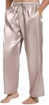 Mens Satin Pajama Pants, Long Pajama Bottoms with Drawstring