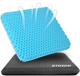 BTDZDD Gel Sitzkissen 43 x 39 x 4 cm, Doppelschicht-Gelkissen mit Wabenstruktur, Atmungsaktiv & Druckentlastend, Sitzkissen Orthopädisch für Bürostuhl, Auto, Rollstuhl und Zuhause, Azurblau