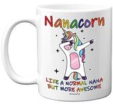 Stuff4 Nana Birthday Gifts - Nanacorn - Best Nana Mugs, Happy Birthday Nana Mug, Special Christmas Nanny Gifts from Grandchildren, Funny Xmas Tea Coffee Cup Cups, 11oz Ceramic Dishwasher Safe Mugs