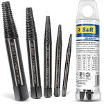 S&R screw extractor set, 5 pcs., screw remover made of chrome-vanadium steel, Made in Germany, in practical box with suspension