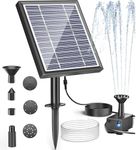 Biling Solar Water Fountain for Bird Bath, 2.5W Solar Powered Water Pump with 4ft Tubing DIY Water Features for the Garden, 6 Nozzles Solar Pond Pump for Hummingbird Bath, Small Pond and Fish Tank