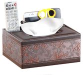 Tissue Box Cover Leather Retro Rectangular Multifunctional Remote Control Stationery Napkin Holder, Modern Facial Tissue Pumping Paper Dispenser Desk Organizer Storage Box Home Office Supplies Caddy