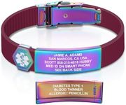 Divoti Custom Engraved Medical Alert ID Bracelet – Dual-Sided Laser Etching, Silicone Wristband, Stainless Steel Security Clasp – Adjustable & Trim-to-Fit – Emergency Medical Info Band - UL WR PRW WH