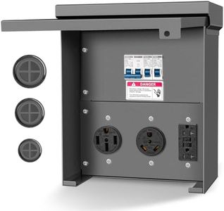 Perpending Temporary Power Outlet Panel,Rv Electrical Panel,50 30 20 amp rv Power Outlet Box,Prewired Unmetered, Weatherproof, for RV Camper Travel Trailer Motorhome