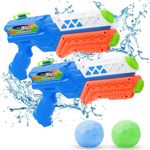 2PCS Water Gun for Kids, Water Pistol for Kids, Water Spray Gun 600ML with 8-10 Meters for Adults, Ideal for Summer, Beach, pool, Water Fights, Water Toys, Outdoor Toys, Color