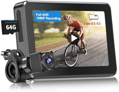 PARKVISION Miroir à vélo avec enregistrement, caméra rétroviseur de vélo avec 4,3 "ahd 1080p moniteur, rotation réglable à 360 ° caméra de vélo pour miroir de poignées de vélo