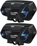 FODSPORTS Motorcycle Bluetooth Intercom with Music Sharing, M1S Pro 2000m 10 Riders Group Helmet Communication System Headset Universal Interphone (Waterproof/Handsfree/Stereo Music/GPS/2 Pack)